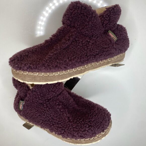 L.L. BEAN WOMEN'S Size 9 PURPLE WOOL COZY SOFT SLIPPERS 507186 - Picture 2 of 5